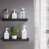 Badezimmerregal über dem Waschbecken | Länge 60 cm | Duschablage | Schwarz | BSU-L60CM-B