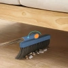 Reinigungsset mit Besen und Kehrschaufel mit langem Stiel | Besen mit drehbarem Kopf und klappbarer Kehrschaufel | FBS-2in1-Blue