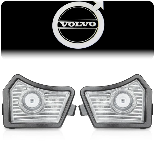 LED-Türprojektor | Montage im Außenspiegel | Willkommenslogo Hologram Volvo | weiß | ML-VO