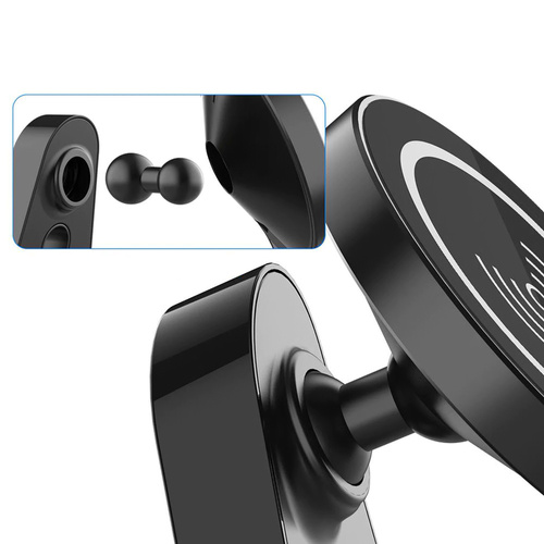 Autohalterung mit magnetischer Induktionsladung | Qi, MagSafe, 15W | für Windschutzscheibe oder Armaturenbrett | WH-10D