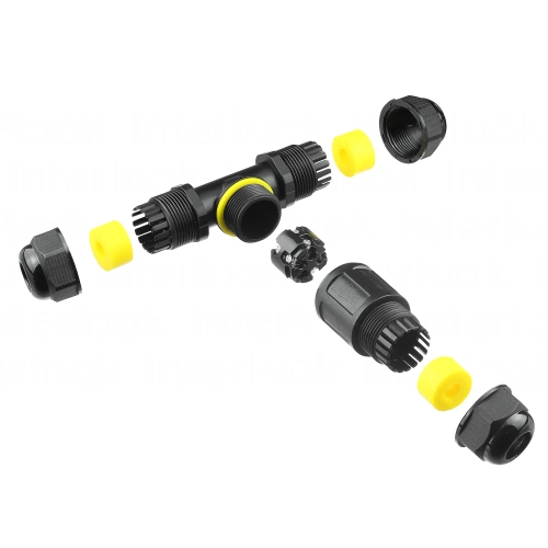 Hermetische Kabelmuffe IP68 | Wasserdichter T-Verbinder 5-polig 450 V 32 A für Kabel 4–14 mm | M685-T1