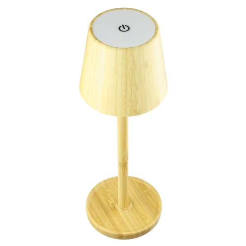LED-Tischleuchte aus Bambus mit Touch-Farbsteuerung | kabellose Nachttischleuchte mit integriertem 1.500 mAh Akku, USB-C | YG-VM41C