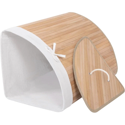 Wäschekorb aus Bambus | 60 l | einteilig, für Bad oder Spielzeugaufbewahrung, eckig | AYL-60L-LIBR