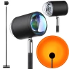 LED-Stimmungsleuchte stehend | Projektor Sonnenuntergang | Leuchte mit austauschbaren farbigen Einsätzen | schwarz | RB-C150-Black