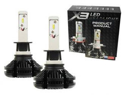 LED-Scheinwerferlampe Set | H1 Sockel, 50 W, 12.000 lm, Typ ZES, 2 Stück | X3