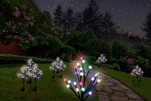 Solarblume | Solar-LED-Gartenlaterne Baum mit Rosen | 70 cm, 600 mAh | FLD-08-C