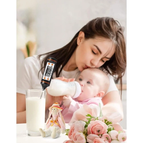 Digitales Küchenthermometer | Thermometer mit Sonde | Gerät zur Überprüfung der Temperatur von Speisen | TP-101-SCHWARZ