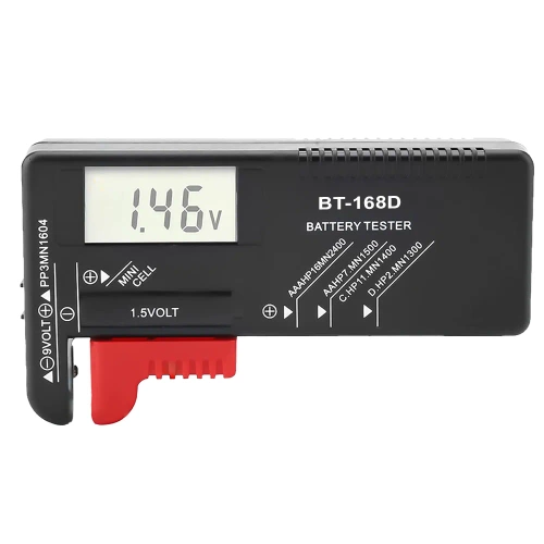 Digitaler Voltmeter | Universeller Batterie- und Akkutester | BT-168D-SCHWARZ | Batterietester
