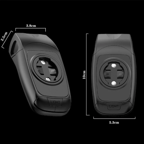 LED-Fahrradbeleuchtung 3-in-1 mit Hupe | Halterung für Garmin GPS-Computer oder Smartphone | Intelligente Beleuchtung mit integriertem Akku | 05BQ0062