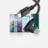 GSM-Datenkabel | USB-C Winkelstecker, 90° Stecker, Schnellladen Power Delivery, Datenübertragung | PD-F60W-1M-B
