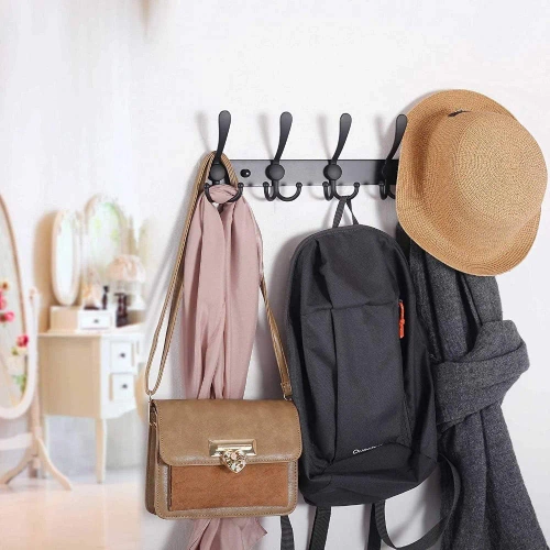 Metall-Wandhaken für Kleidung und Handtücher | Wandmontage | schwarz | DSW-H05-BLACK