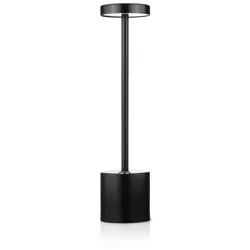 34 cm Tischlampe mit integriertem Akku | Nachtlicht mit drei Leuchtfarben | Stimmungsvolle Lampe für Hotel, Restaurant | HJA28-BLACK-2