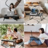 Klappbarer Laptoptisch mit verstellbarem Neigungswinkel | Funktionstisch mit Zusatzplatte | Mobiler Bettständer | LFD-5532-BK
