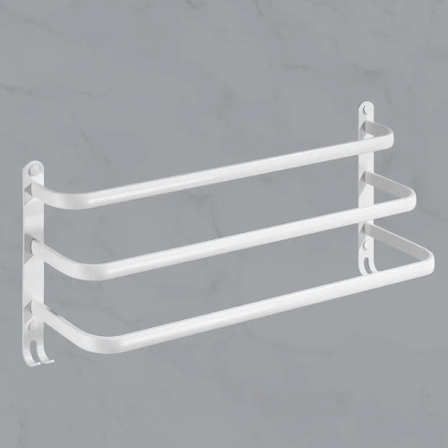 Handtuchhalter | Wandhalterung für das Badezimmer | Badezimmerstange | MJR-50CM-3-WEISS
