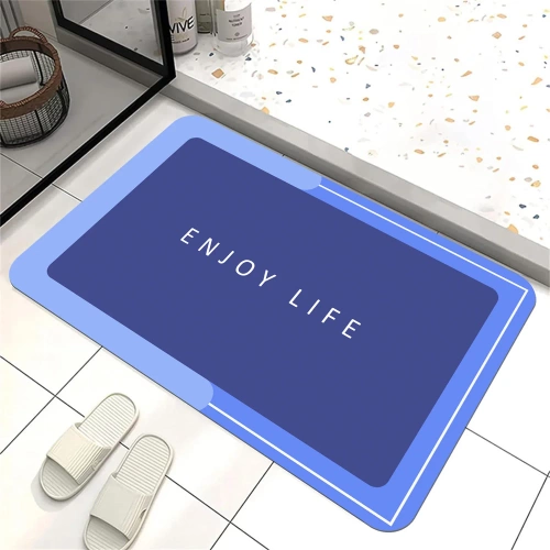 Badematte | Schnelltrocknender Badteppich | Rutschfester Badteppich | GZN-640-BLUE