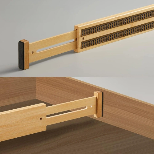 Möbel-Organizer für Schubladen | Bambus, verstellbare Trennwände | KBT-D456