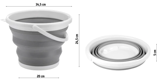 Camping-Schüssel 10L | faltbar und vielseitig | Silikon-Babybadewanne | tragbarer Eimer | XCP-10L