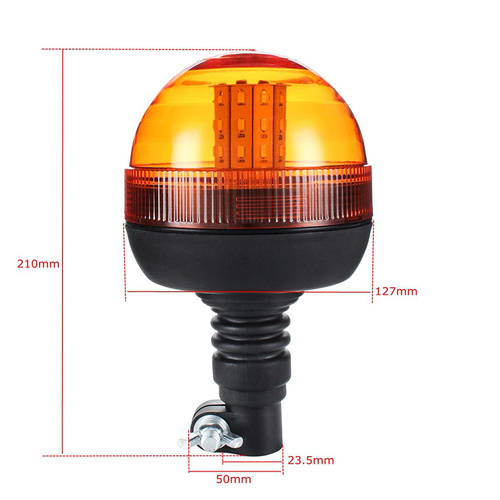 LED Warnleuchte auf Pfosten montiert | Warnblitz | Drehlicht | LED-03L-3-V2