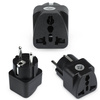 Universeller Netzadapter, Reisestecker mit UK/USA/CN-Steckdosen zu EU/PL-Steckdosen | Schwarz | AD-DE89