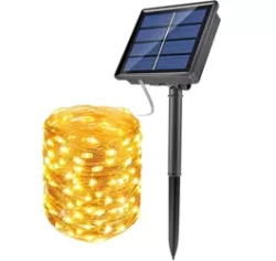 LED-Girlande solar | 200 LEDs, 20 m | warmweiß | FLD-200LED-WW