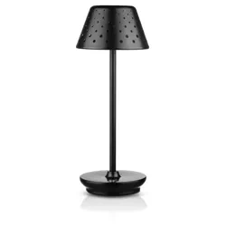 Tischlampe mit eingebautem Akku | Nachtlicht mit drei Leuchtfarben | Stimmungsvolle Lampe für Hotel, Restaurant | HJA15-SCHWARZ