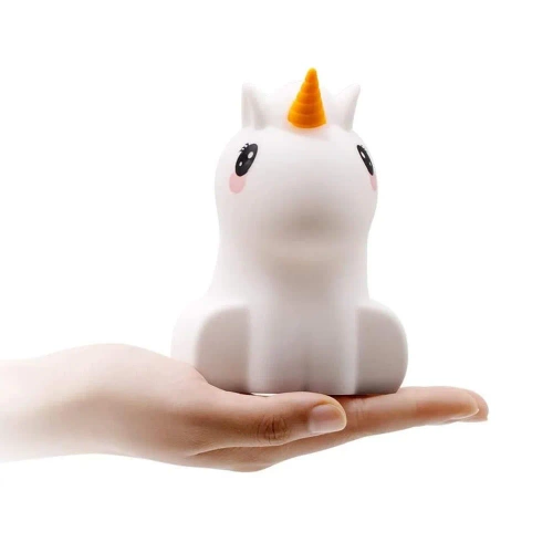  Silikon LED Nachtlicht Einhorn | Tragbare Kinderlampe 9 Lichtfarben | USB wiederaufladbare Lampe | JL-219