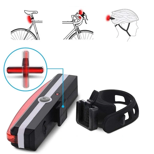 Leistungsstarkes COB 100lm Fahrradrücklicht | Fahrradlicht mit eingebautem Akku - USB wiederaufladbar | Leichtes Fahrradlicht 40g | BK-L2266