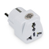 Universeller Netzadapter, Reiseadapter mit UK/USA/CN Steckdosen zu EU/PL Steckdosen | Weiß | AD-DE89