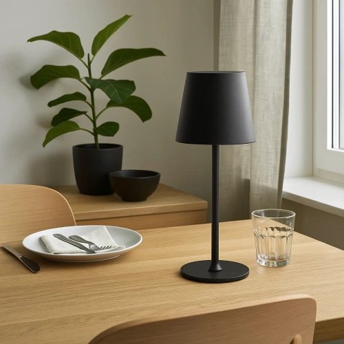 Kabellose Tischlampe | Touch-Nachtlampe mit einstellbarer Lichtfarbe | USB-Lampe | schwarz | HJA28C-BLACK