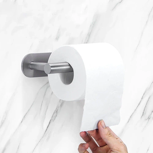 Silberner Papiergriff | Selbstklebender Toilettenpapierhalter | JZU-304-SILVER