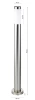 Gartenstehlampe, runder Pfosten für E27-Glühbirne | 230V Stromversorgung, Edelstahl | Inox, 90cm | LLR-90CM