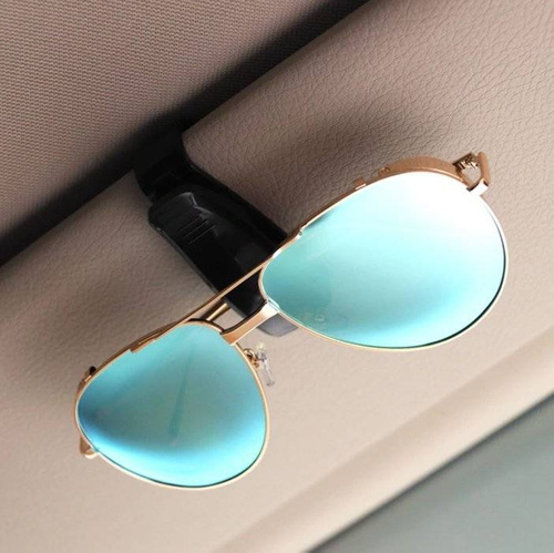Brillenhalter für Auto Sonnenblende, Sonnenbrillen Brillen mit Kartenkarten Clip