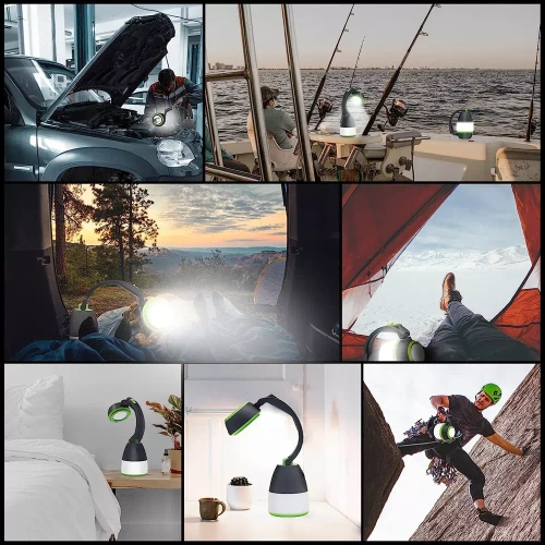 Multifunktionale LED Campinglampe, Taschenlampe mit Powerbank-Funktion | 3 Beleuchtungsmodi, 1500mAh | HWL-005