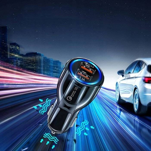 Schnellladegerät fürs Auto 3,1A mit 2 USB-Anschlüssen | Quick Charge 3.0 | CA-002