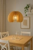 Holz Pendelleuchte im Boho-Stil | Deckenleuchte für E27 | Dekorativer Lampenschirm aus Holz | skandinavisches Design | YG-XD004-WOOD