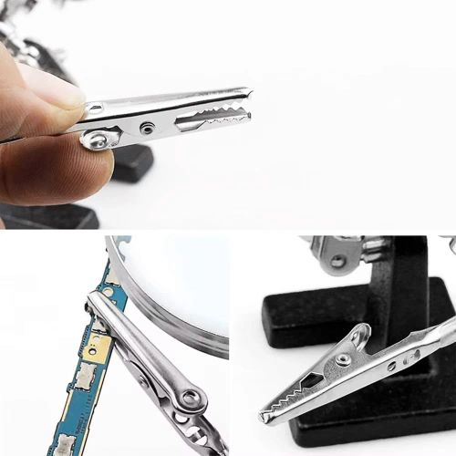 Lötwerkzeug mit Haltehilfe | Dritte Hand mit Lupe | TE-805-B