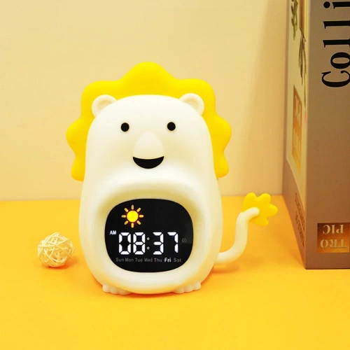 LED-Kinderwecker mit Nachtlicht und weißem Rauschen – Farbiges Licht, Alarm, Sonnenaufgangssimulation | Nachtlicht mit eingebautem Akku | JL-822
