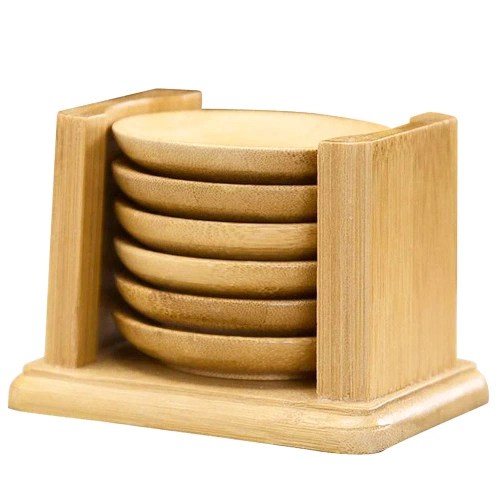 Untersetzer-Set aus Bambus | 6 Stück | Ergänzung für Gong Fu Cha Technik | BCP-6in1-Bamboo