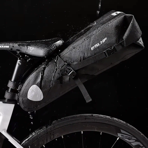 Fahrradtasche wasserdicht | 10 l | Bikepacking-Satteltasche mit Reflektoren | unter dem Sattel | BCB-004