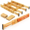 Möbel-Organizer für Schubladen | Verstellbare Facheinteilungen | Bambus-Trenner mit 9 Einsätzen | KBT-W566