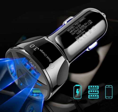 Schnellladegerät fürs Auto 3x USB | Schnellladung Quick Charge 3.0 | CA-007