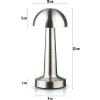Kabellose Tischlampe | Touch-Nachtlicht mit einstellbarer Lichtfarbe | Pilz-USB-Lampe | HJA11-SILVER