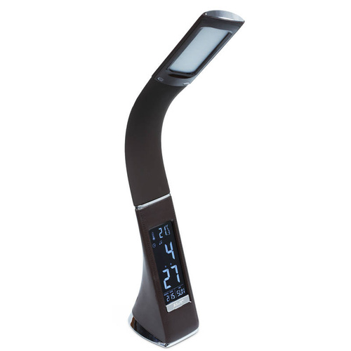 Schreibtischlampe mit LCD-Display für Büro, Arbeitszimmer | Uhr, Wecker, Datum, Temperatur | MT-542