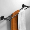 Handtuchhalter | Wandhalterung für das Badezimmer | Badezimmerstange | MJR-60CM-2-SCHWARZ
