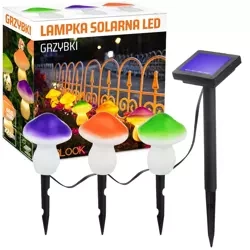 LED-Gartenleuchte Pilzform | 22 cm, 600 mAh, 3 Stück | FLD-19-W