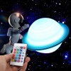 Tischlampe in Form von Saturn | Nachtlicht mit RGB-Fernbedienung | Farbwechselnde Kinderlampe | XK-D13