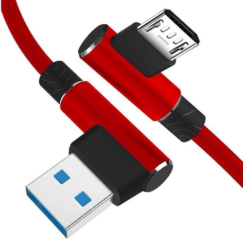 Micro-USB 1M | Winkel-USB-Ladekabel für Telefon | Quick Charge 3.0 2.4A | AM30
