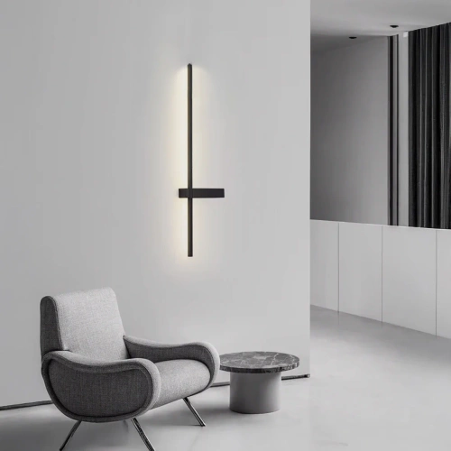 Moderne Wandleuchte 60cm 10W | Schwarze Wandlampe | LED-Lampe mit einer Farbtemperatur von 4000K | YG-W003