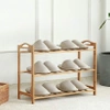 Holzschuhschrank mit drei Regalen | Ökologischer, stabiler Organizer für den Flur | Regal, Schuhständer | NML-685