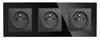 Dreifach-Steckdose mit Schutzkontakt F60 mit Rahmen | 230 V | schwarz | F60-SC80-3